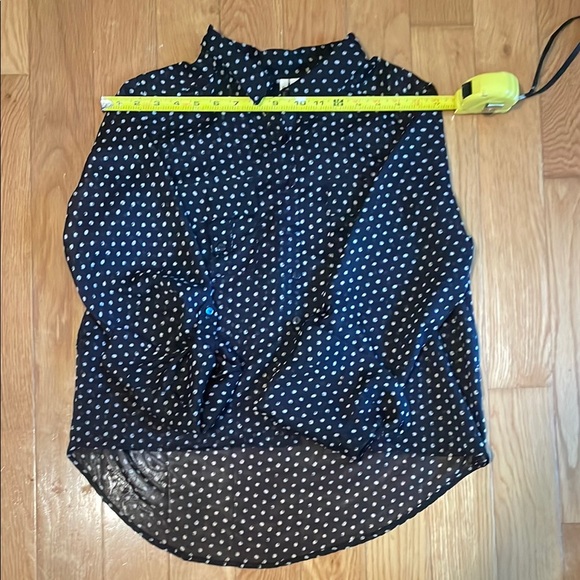 Polka Dots Black and White Long Sleeve Button Down Shirt - Picture 8 of 10